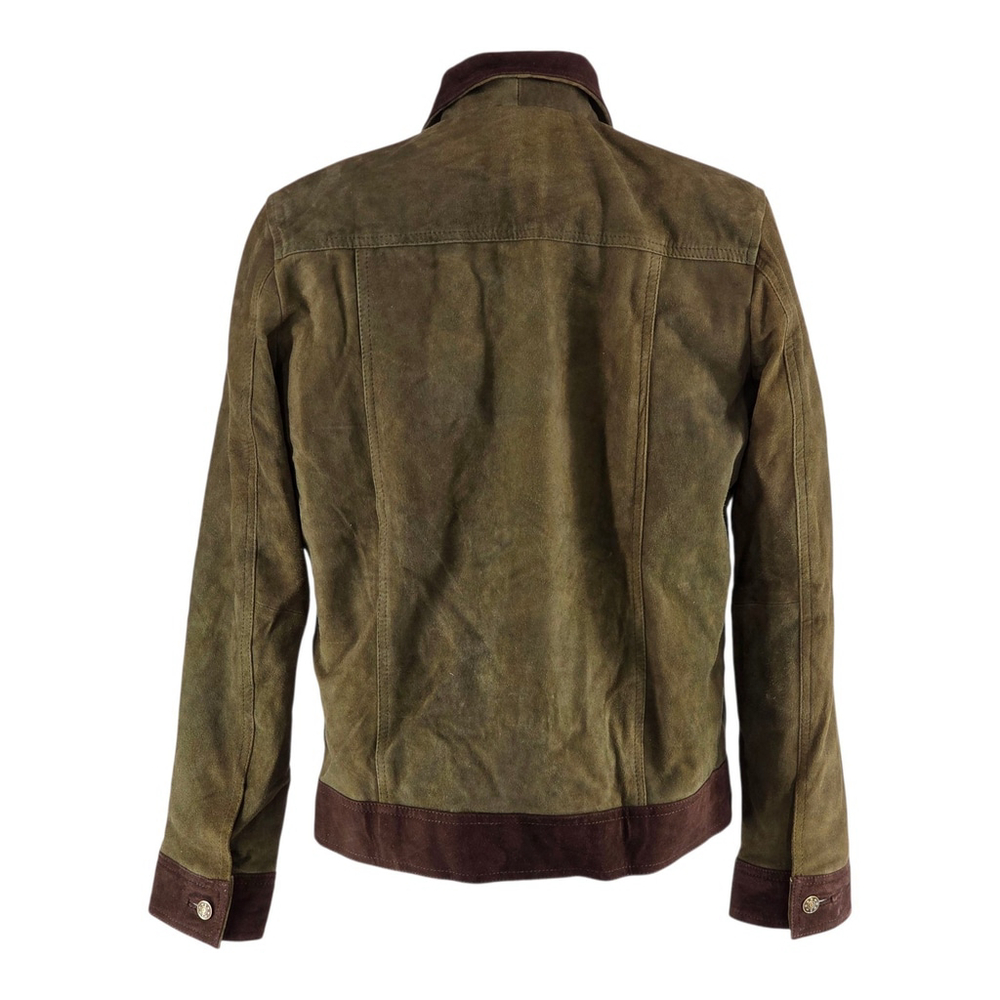 Men's Olive Suede Jacket - Picture 3 of 12